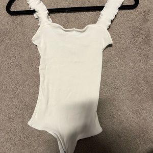 White Ruffle Body suit